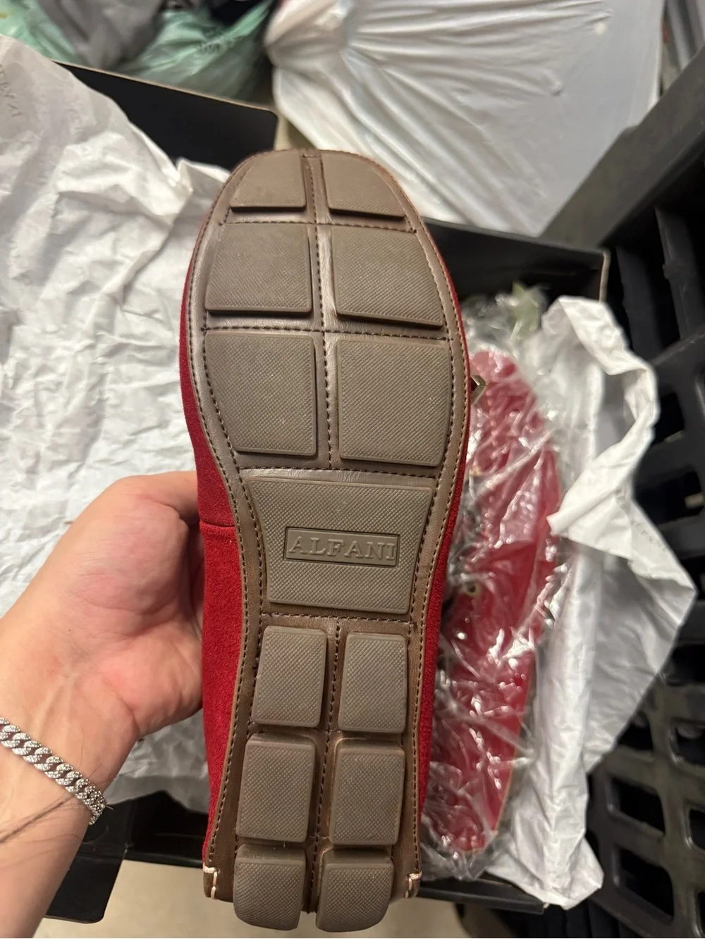 Alfani Red Suede Driving Moccasins for Men